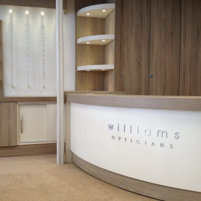 Williams Opticians Desk Opticians Desk joinery